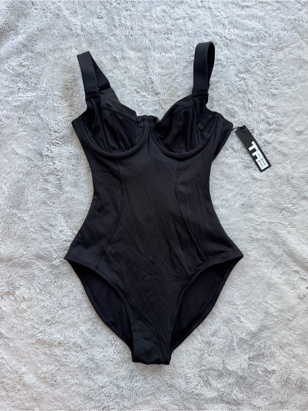 TA3 Lifty Snatched Waist Corset Swimsuit Black Small Regular Long